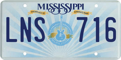 MS license plate LNS716