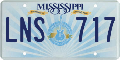 MS license plate LNS717