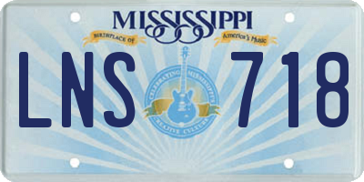 MS license plate LNS718