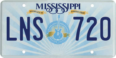 MS license plate LNS720