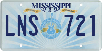 MS license plate LNS721