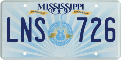 MS license plate LNS726