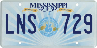 MS license plate LNS729