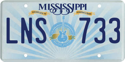 MS license plate LNS733