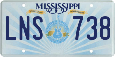 MS license plate LNS738