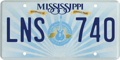 MS license plate LNS740
