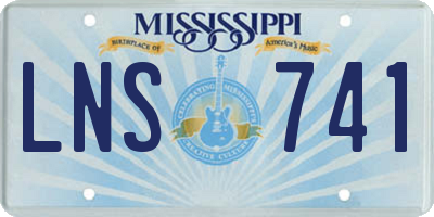 MS license plate LNS741