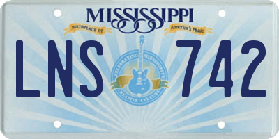 MS license plate LNS742