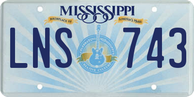 MS license plate LNS743