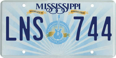 MS license plate LNS744