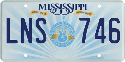 MS license plate LNS746