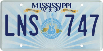 MS license plate LNS747