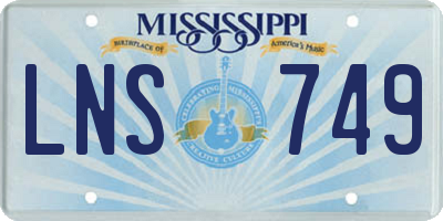 MS license plate LNS749