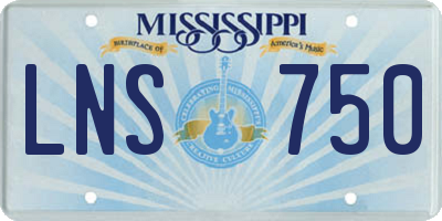 MS license plate LNS750