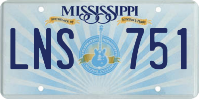 MS license plate LNS751