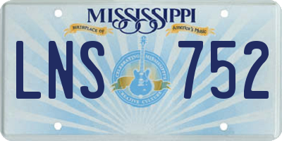 MS license plate LNS752