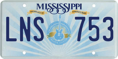 MS license plate LNS753