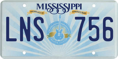 MS license plate LNS756