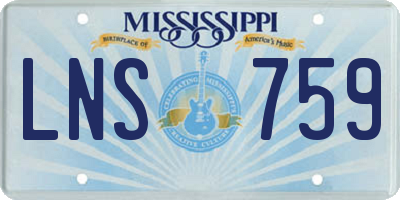 MS license plate LNS759