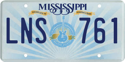 MS license plate LNS761
