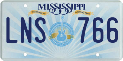 MS license plate LNS766