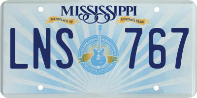 MS license plate LNS767