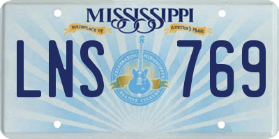 MS license plate LNS769
