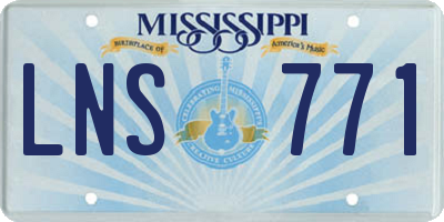 MS license plate LNS771