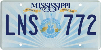 MS license plate LNS772