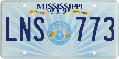 MS license plate LNS773