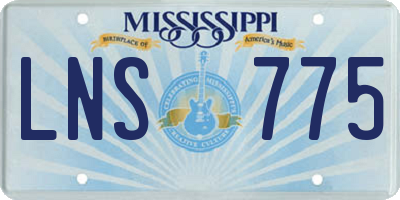 MS license plate LNS775