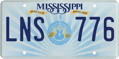 MS license plate LNS776