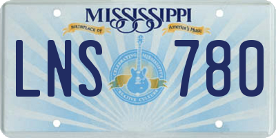 MS license plate LNS780