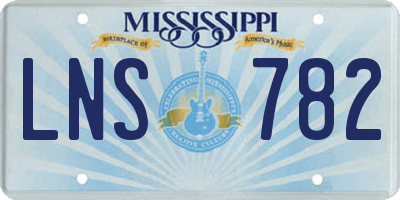 MS license plate LNS782