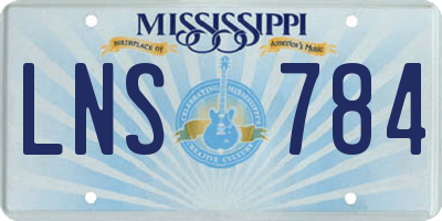 MS license plate LNS784