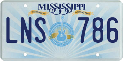 MS license plate LNS786