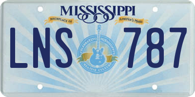 MS license plate LNS787