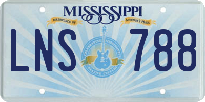 MS license plate LNS788