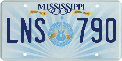 MS license plate LNS790