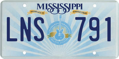 MS license plate LNS791
