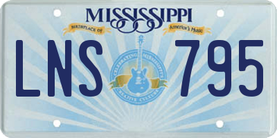 MS license plate LNS795