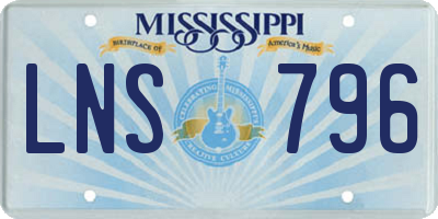 MS license plate LNS796