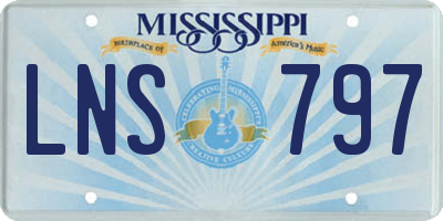 MS license plate LNS797