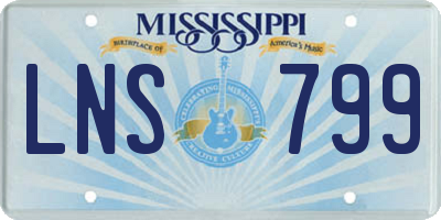 MS license plate LNS799