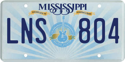 MS license plate LNS804
