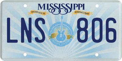 MS license plate LNS806