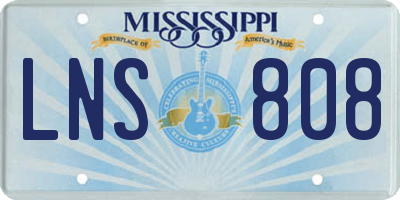 MS license plate LNS808