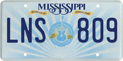 MS license plate LNS809