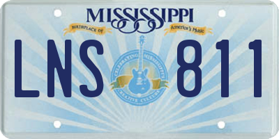 MS license plate LNS811