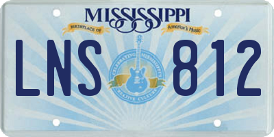MS license plate LNS812